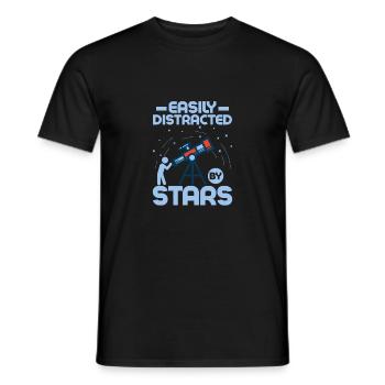 Easily Distracted By Stars Stargazer Telescope Ast - Männer T-Shirt - Schwarz - Vorne - AI Model Male 178 light (178cm)