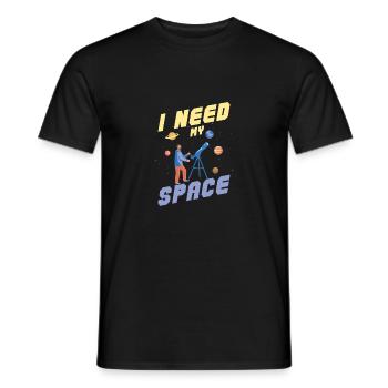 I Need My Space Stargazer Telescope Astronomy - Männer T-Shirt - Schwarz - Vorne - AI Model Male 178 light (178cm)