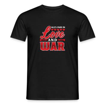 All's Fair In Love And War T-Shirt Grafik Neuheit - Männer T-Shirt - Schwarz - Vorne - AI Model Male 178 light (178cm)