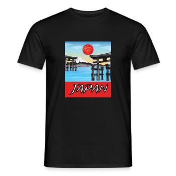 Vintage Japan Reiseplakat Schön - Männer T-Shirt - Schwarz - Vorne - AI Model Male 178 light (178cm)