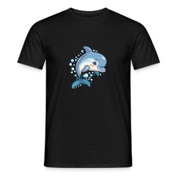 Delfin Kawaii - Männer T-Shirt - Schwarz - Vorne - AI Model Male 178 light (178cm)