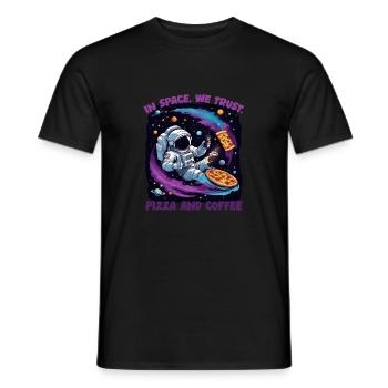 Pizza & Coffee Area - Men's T-Shirt - black - Front - AI Model Male 178 light (178cm)