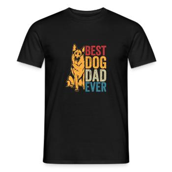 Best Dog Dad Ever German Shepherd Puppy Mom Dad - Männer T-Shirt - Schwarz - Vorne - AI Model Male 178 light (178cm)