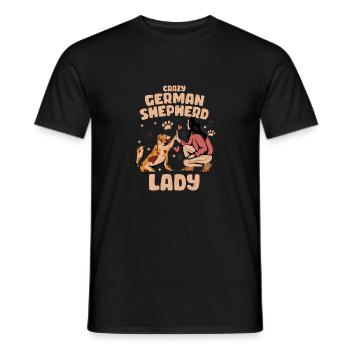 Crazy German Shepherd Lady Chiot Propriétaire Chien Maman - T-shirt homme - noir - Devant - AI Model Male 178 light (178cm)