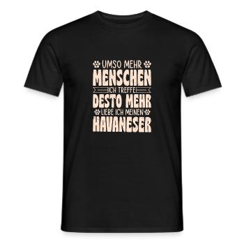 Liebe ich meinen Havaneser Hunde Mama Hund Frauche - Männer T-Shirt - Schwarz - Vorne - AI Model Male 178 light (178cm)