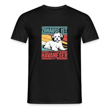 Zuhause ist wo mein Havaneser ist Hunde Mama Hund - Männer T-Shirt - Schwarz - Vorne - AI Model Male 178 light (178cm)