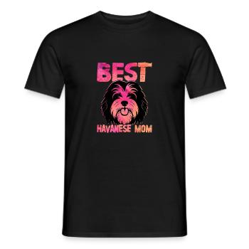 Meilleur propriétaire de chien havanais maman Havaneser - T-shirt homme - noir - Devant - AI Model Male 178 light (178cm)
