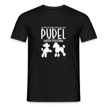 Poodles have staff dog mistress master dogs - Men's T-Shirt - black - Front - AI Model Male 178 light (178cm)
