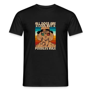 Tous les chiens sont cool, mais les caniches règnent sur le chiot, la maman, le chien D - T-shirt homme - noir - Devant - AI Model Male 178 light (178cm)