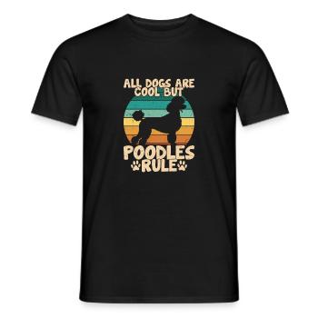 Tous les chiens sont cool, mais les caniches règnent sur le chiot, la maman, le chien D - T-shirt homme - noir - Devant - AI Model Male 178 light (178cm)