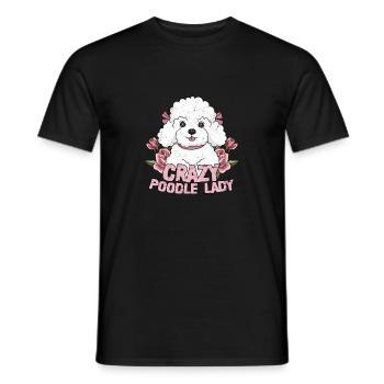 Caniche fou Dame Chien Propriétaire Chiot Maman - T-shirt homme - noir - Devant - AI Model Male 178 light (178cm)