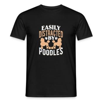 Facilement distrait par les caniches Chien Papa Chiot Maman - T-shirt homme - noir - Devant - AI Model Male 178 light (178cm)