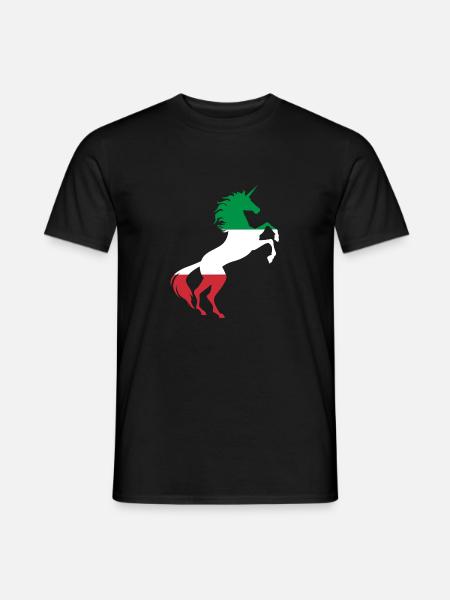 Unicorn Italy Flag T-Shirt Magical Unicorn Italian - Men's T-Shirt - black
