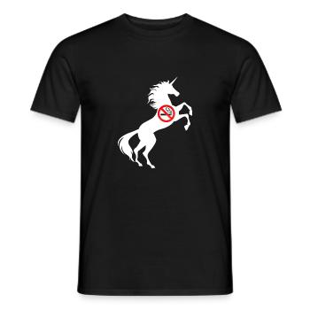 Einhorn Rauchverbot Symbol T-Shirt Rauchen verboten Wortspiel - Männer T-Shirt - Schwarz - Vorne - AI Model Male 178 light (178cm)