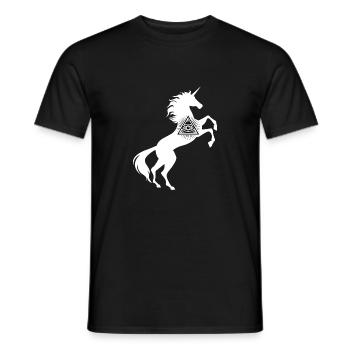 Licorne All Seeing Eye Symbole T-Shirt Jeu de mots magique - T-shirt homme - noir - Devant - AI Model Male 178 light (178cm)