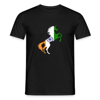 T-Shirt Drapeau Inde Licorne Magique Licorne Indienne - T-shirt homme - noir - Devant - AI Model Male 178 light (178cm)