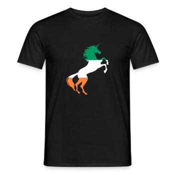T-Shirt Drapeau Licorne Irlande Licorne Magique Irlandaise - T-shirt homme - noir - Devant - AI Model Male 178 light (178cm)
