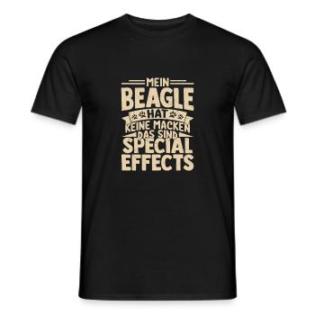 My Beagle has no quirks, these are Special Effe - Men's T-Shirt - black - Front - AI Model Male 178 light (178cm)