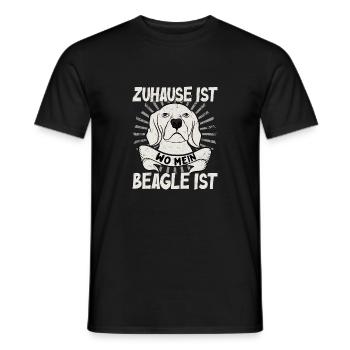 Zuhause ist wo mein Beagle ist - Männer T-Shirt - Schwarz - Vorne - AI Model Male 178 light (178cm)