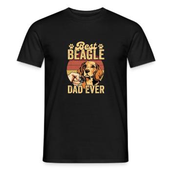 Best Beagle Dad Ever Puppy Mom Dog Dad - Men's T-Shirt - black - Front - AI Model Male 178 light (178cm)