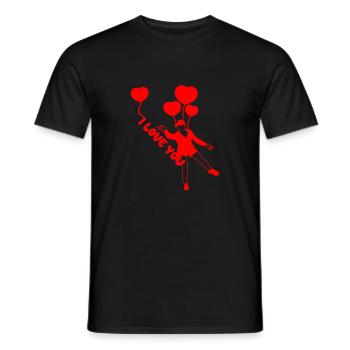 Ich liebe dich rote herz Luftballons - Männer T-Shirt - Schwarz - Vorne - AI Model Male 178 light (178cm)
