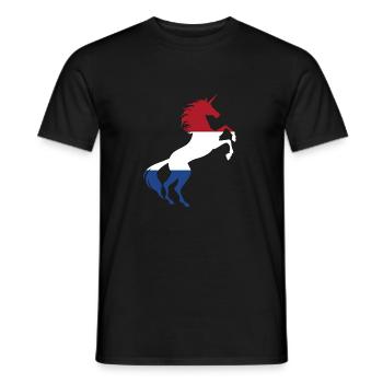 T-Shirt Licorne Drapeau Pays-Bas Licorne Magique - T-shirt homme - noir - Devant - AI Model Male 178 light (178cm)
