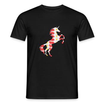 Bacon et œufs Licorne T-Shirt Petit-déjeuner Repas - T-shirt homme - noir - Devant - AI Model Male 178 light (178cm)