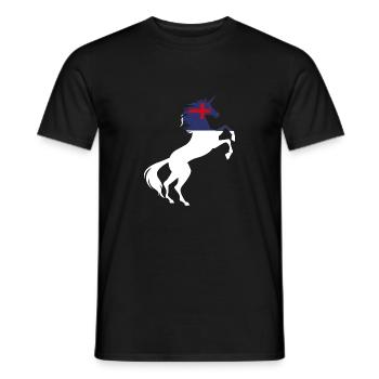 Christian Flag Unicorn T-Shirt Magical Unicorn - Men's T-Shirt - black - Front - AI Model Male 178 light (178cm)