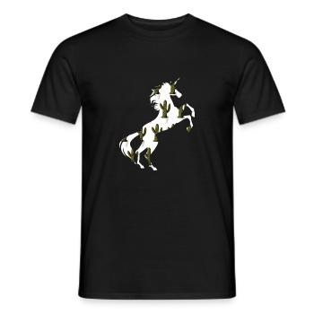 Viele kleine Kakteen Einhorn Shirt Kakteen Sukkulenten - Männer T-Shirt - Schwarz - Vorne - AI Model Male 178 light (178cm)