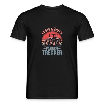 Filles Cool Conduisant Tracteur Ferme Femme De Fermier - T-shirt homme - noir - Devant - AI Model Male 178 light (178cm)