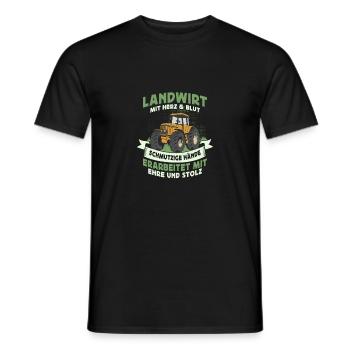 Landwirt Mit Herz & Blut Bauernhof Bauer - Männer T-Shirt - Schwarz - Vorne - AI Model Male 178 light (178cm)