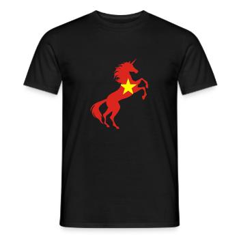 Licorne Vietnam Drapeau T-Shirt Licorne magique Jeu de mots - T-shirt homme - noir - Devant - AI Model Male 178 light (178cm)