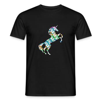 T-shirt Petites Licornes Arc-en-ciel Licorne Magique - T-shirt homme - noir - Devant - AI Model Male 178 light (178cm)