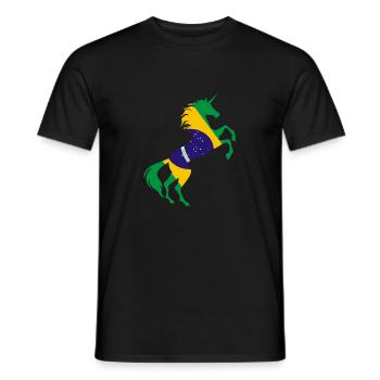 Licorne Brésil Drapeau T-Shirt Licorne Magique Brésil - T-shirt homme - noir - Devant - AI Model Male 178 light (178cm)
