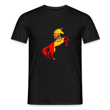 Einhorn Spanien Flagge Shirt Magisches Einhorn Spanier - Männer T-Shirt - Schwarz - Vorne - AI Model Male 178 light (178cm)