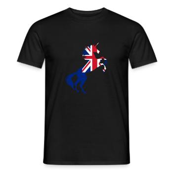 Licorne Royaume-Uni Drapeau Chemise Licorne Magique - T-shirt homme - noir - Devant - AI Model Male 178 light (178cm)