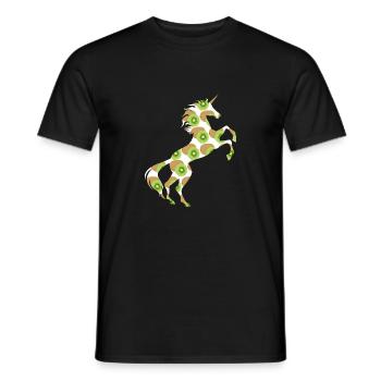 Kiwis Einhorn T-Shirt Chinesisches Stachelbeer-Wortspiel - Männer T-Shirt - Schwarz - Vorne - AI Model Male 178 light (178cm)