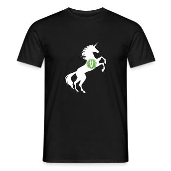 Unicorn Vegan Symbol T-Shirt Vegetarian Magical - Men's T-Shirt - black - Front - AI Model Male 178 light (178cm)