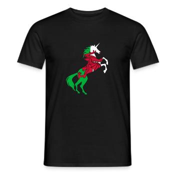 Licorne Pays de Galles Drapeau T-Shirt Licorne Magique Gallois - T-shirt homme - noir - Devant - AI Model Male 178 light (178cm)
