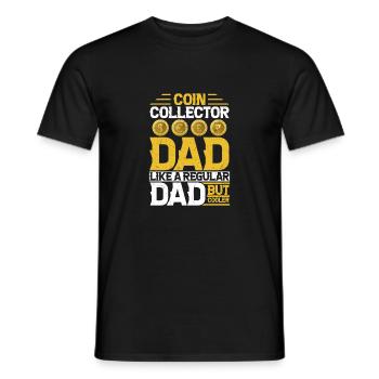 Coin Collecting Dad: Upgrading Fatherhood - Men's T-Shirt - black - Front - AI Model Male 178 light (178cm)