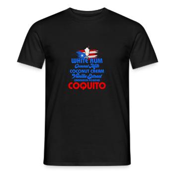 Coquito Recipe Puerto Rican Coconut Rum Drink - Men's T-Shirt - black - Front - AI Model Male 178 light (178cm)