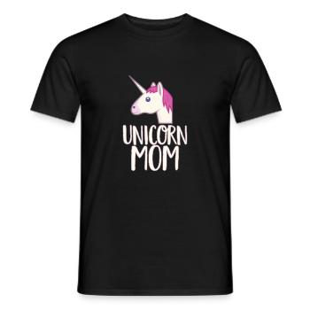 T-shirt maman licorne - Mignon rose arc-en-ciel magique - T-shirt homme - noir - Devant - AI Model Male 178 light (178cm)