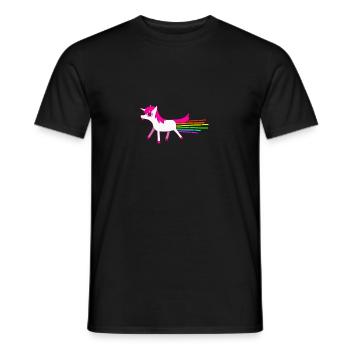 Furzendes rosa Einhorn Lustiger Regenbogen Magisches Einhorn - Männer T-Shirt - Schwarz - Vorne - AI Model Male 178 light (178cm)