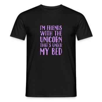 I'm Friends With The Unicorn That's Under My Bed - Men's T-Shirt - black - Front - AI Model Male 178 light (178cm)