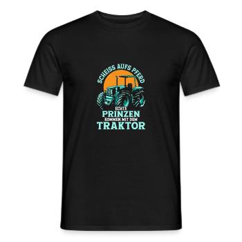 De vrais princes viennent avec le tracteur tracteur Bauer - T-shirt homme - noir - Devant - AI Model Male 178 light (178cm)