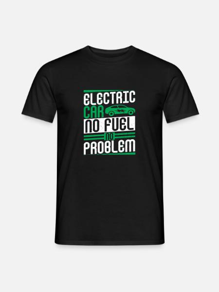 Electric Car No Fuel No Problem EV Driver Electric - Männer T-Shirt - Schwarz