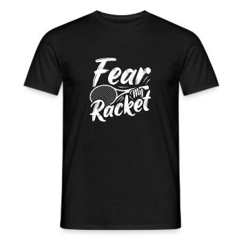 Fear My Racket Joueur de badminton - T-shirt homme - noir - Devant - AI Model Male 178 light (178cm)