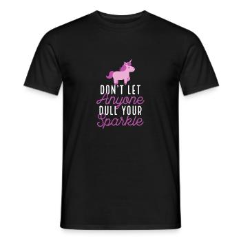 Ne laissez personne ternir votre licorne arc-en-ciel scintillante - T-shirt homme - noir - Devant - AI Model Male 178 light (178cm)