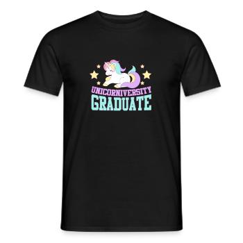 Licorne magique arc-en-ciel diplômée de la licorne - T-shirt homme - noir - Devant - AI Model Male 178 light (178cm)