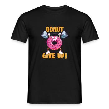 Donut Give Up - Entraînement d’humour de gym motivant - T-shirt homme - noir - Devant - AI Model Male 178 light (178cm)